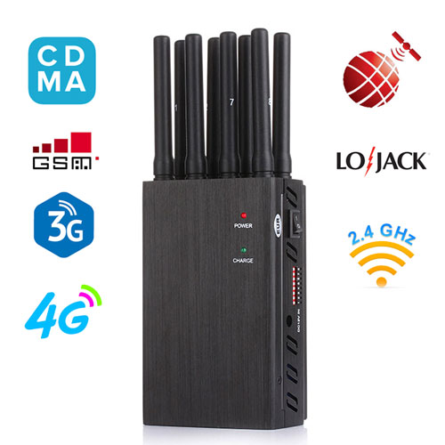 Portable cell phone jammer with UMTS 4G LTE wifi GPS DCS PCS jammer