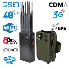 GSM UMTS 4G WiFi 2.4G / 5.8G GPS 10-wire portable jammer