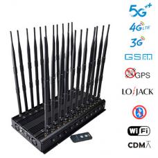 World first 22 antennas Wireless signal jammer for full bands 5GLTE 2G 3G 4G Wi-Fi GPS LOJACK Output power 42 watts