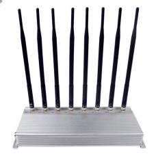 The 8 antennas cell phone signal jammer Adjustable 3G 4G phone signal blocker with WIFI2.4G GPS
