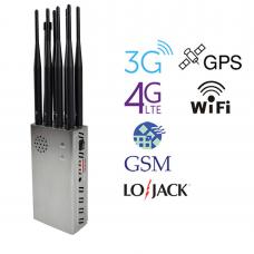 8-antenna LoJack GPS WiFi signal jammer with large battery